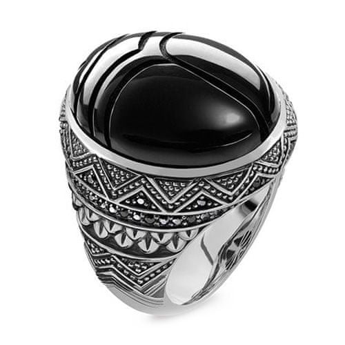 Thomas Sabo Prsten "Černý vruboun" , TR2134-641-11-68, Sterling Silver, 925 Sterling silver, blackened, onyx, zirconia black