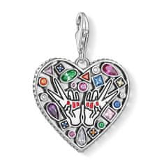 Thomas Sabo Přívěsek "Láska a mír" , 1745-314-7, Charm Club, 925 Sterling silver, blackened, cold enamel, glass-ceramic stone, synthetic corundum, synthetic spinel, zirconia