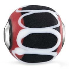 Thomas Sabo Korálek "Skleněný barevný" , K0256-017-11, Karma Beads, 925 Sterling silver, glass black/white/red