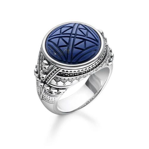 Thomas Sabo Prsten "Etnické lebky modrý" , TR2204-534-1-54, Sterling Silver, 925 Sterling silver, blackened, simulated lapis lazuli, zirconia black