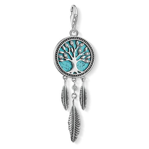 Thomas Sabo Přívěsek "Lapač snů strom lásky" , 1844-646-17, Charm Club, 925 Sterling silver, blackened, simulated turquoise, zirconia white