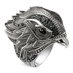 Thomas Sabo Prsten "Sokol" , TR2066-641-11-60, Sterling Silver, 925 Sterling silver, blackened, onyx, zirconia black