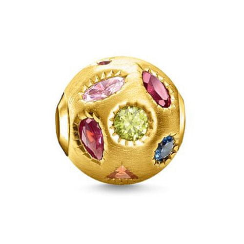 Thomas Sabo Korálek "Barevné kameny" , K0319-996-7, Karma Beads, 925 Sterling silver, 18k yellow gold plating, blackened, glass-ceramic stone, synthetic corundum, synthetic spinel, zirconia | multicoloured