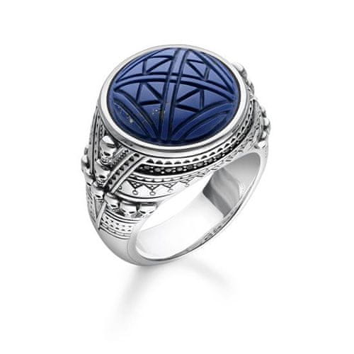 Thomas Sabo Prsten "Etnické lebky modrý" , TR2204-534-1-62, Sterling Silver, 925 Sterling silver, blackened, simulated lapis lazuli, zirconia black