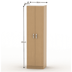 BPS-koupelny 2-dveřová skříň, věšáková, buk, BETTY NEW 2 BE02-004-00