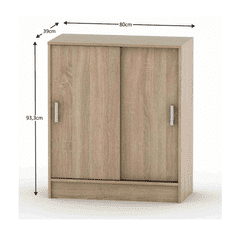 BPS-koupelny Komoda s posuvnými dveřmi, dub sonoma, BETTY 4 BE04-009-00