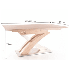 KONDELA Jídelní stůl, dub sonoma, 160x90 cm, BONET