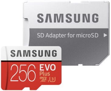 Paměťová karta Samsung micro SDXC 256GB EVO Plus + SD adaptér (MB-MC256GA/EU) vysoká kapacita