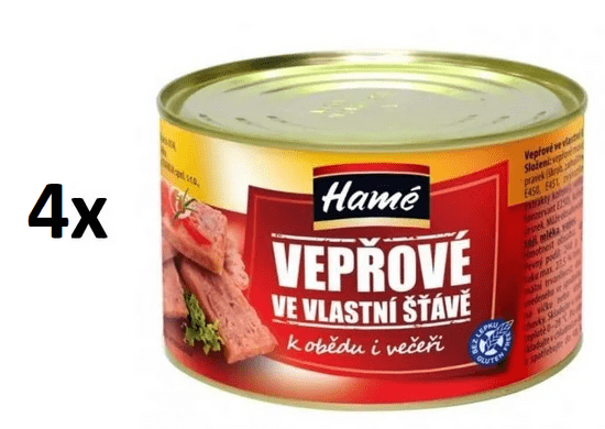 Hamé Vepřové ve vlastní šťávě 4× 400 g