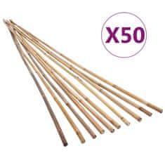 Greatstore Zahradní bambusové tyče 50 ks 120 cm