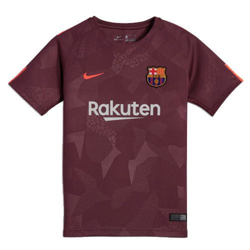 Nike FCB Y NK BRT STAD JSY SS 3R, 10 | FOOTBALL/SOCCER | YOUTH UNISEX | SHORT SLEEVE TOP | NIGHT MAROON/HYPER CRIMSON | XS