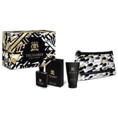 Trussardi Dárková sada , Black Extreme, EDT 50 ml, sprchový gel 100 ml, kosmetická taška