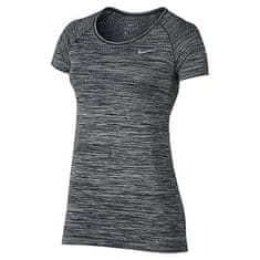 Nike W NK DF KNIT TOP SS, 10 | RUNNING | WOMENS | SHORT SLEEVE TOP | BLACK/HTR | XS