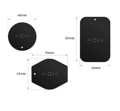  Fixed Sada magnetických plieškov ICON Plates, čierna (FIXIC-PL-BK) bezdrôtové nabíjanie