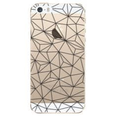 iSaprio Silikonové pouzdro - Abstract Triangles 03 - black pro Apple iPhone 5/5S/SE