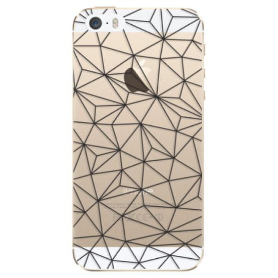 iSaprio Silikonové pouzdro - Abstract Triangles 03 - black pro Apple iPhone 5/5S/SE