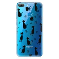 iSaprio Silikonové pouzdro - Cat pattern 05 - black pro Honor 9 Lite