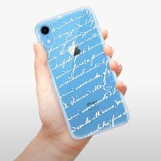 iSaprio Silikonové pouzdro - Handwriting 01 - white pro Apple iPhone Xr