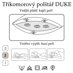 Ch. Fischbacher Polštář DUKE 65 x 65 cm z husího a kajčího peří v bavlně středně tuhý