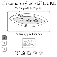 Ch. Fischbacher Polštář DUKE 65 x 100 cm z husího a kajčího peří v bavlně tuhý