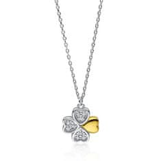Klenoty Amber Luxusní stříbrný náhrdelník přívěsek čtyřlístek