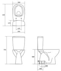 CERSANIT Wc kombi 682 arteco co 020 3/5, sedátko arteco polypropylen, softclose new (K667-077)