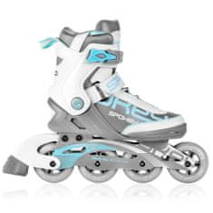 Spokey PRIME PRO Kolečkové brusle, bílo-tyrkysové, ABEC9 Carbon, vel. 38 - rozbaleno