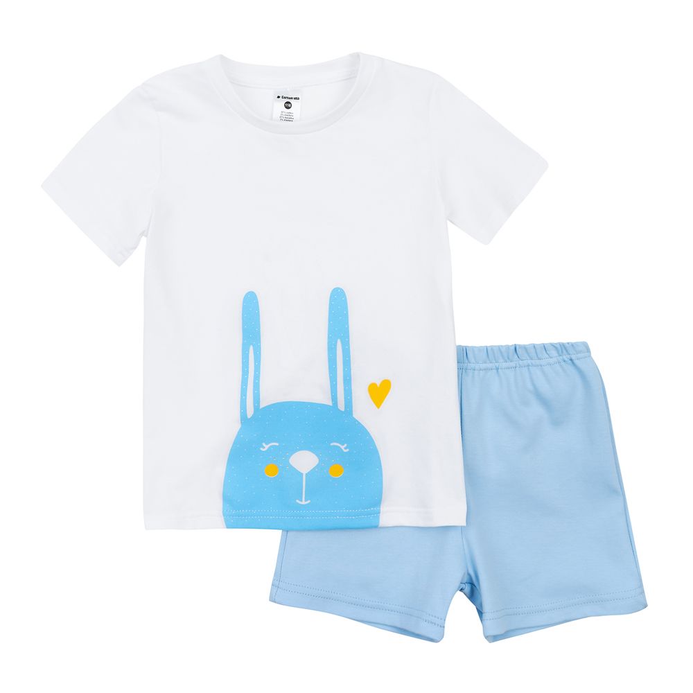Garnamama dětské pyžamo s potiskem svítícím ve tmě Neon Summer 116 světle modrá/bílá