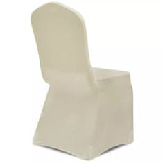 Vidaxl Potahy na židle strečové krémové 6 ks
