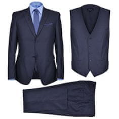 Greatstore Třídílný pánský business oblek, vel. 50, námořnická modř
