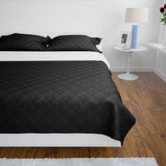 Greatstore Oboustranný prošívaný přehoz na postel černobílý 170 x 210 cm