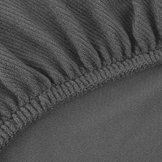 Greatstore Strečový potah na pohovku, šedý polyester, žebrová pletenina