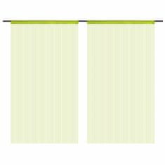 Greatstore Provázkové záclony, 2 ks, 140x250 cm, zelená
