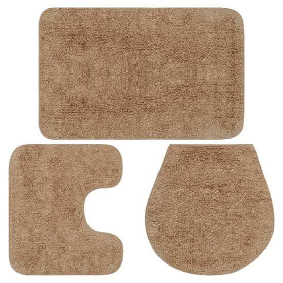 Vidaxl vidaXL 3dílná sada koupelnových podložek Fabric Beige