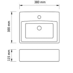 Vidaxl Umyvadlo s otvorem pro baterii 38x30x11,5 cm keramika stříbrné