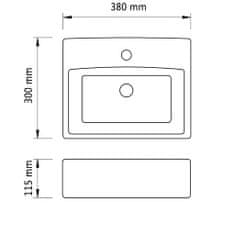 Vidaxl Umyvadlo s otvorem pro baterii 38x30x11,5 cm keramika stříbrné