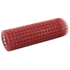 Vidaxl vidaXL pletivový plot, ocel a PVC, 10x0,5 m, červená