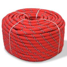 Vidaxl Námořní lodní lano, polypropylen, 14 mm, 50 m, červené