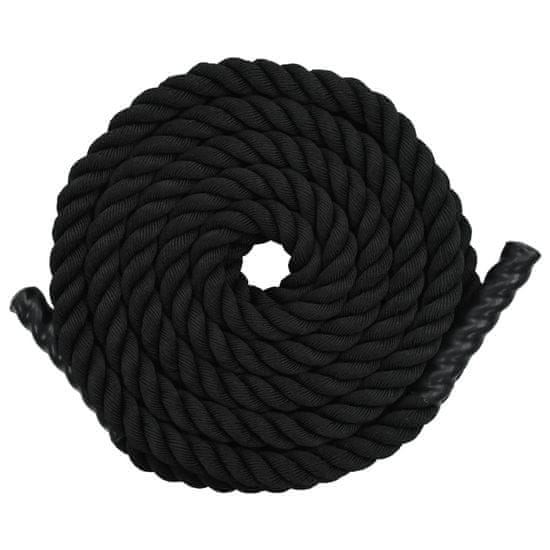 Greatstore Posilovací lano 15 m polyester černé