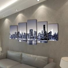 shumee Sada obrazů, tisk na plátně monochromní panoráma New Yorku 100 x 50 cm