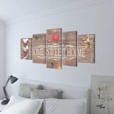 shumee Sada obrazů, tisk na plátně, Home Sweet Home, 200 x 100 cm