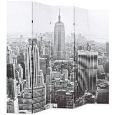 Greatstore Skládací paraván 200 x 170 cm New York by Day černobílý