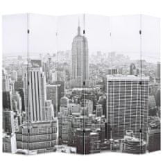 Vidaxl Skládací paraván 228 x 170 cm New York by Day černobílý