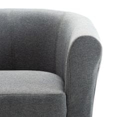 Greatstore 2dílná sada křeslo a stolička světle šedá textil