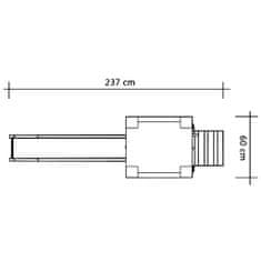 Greatstore Hrací věž, set s žebříkem a skluzavkou 237x60x175 cm borovice