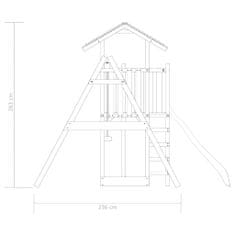 Vidaxl Dětské hřiště s prolézačkami, skluzavkami a houpačkami, dřevo