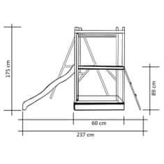 Greatstore Hřiště se skluzavkou, žebříkem a houpačkou 242x237x175 cm dřevo