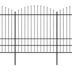 Greatstore Zahradní plot s hroty ocel (1,75–2) x 8,5 m černý