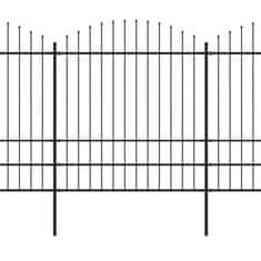 Greatstore Zahradní plot s hroty ocel (1,75–2) x 11,9 m černý