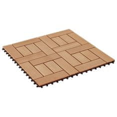 Greatstore Terasové dlaždice z dřevoplastu 11 ks 30x30 cm 1 m2 odstín teak